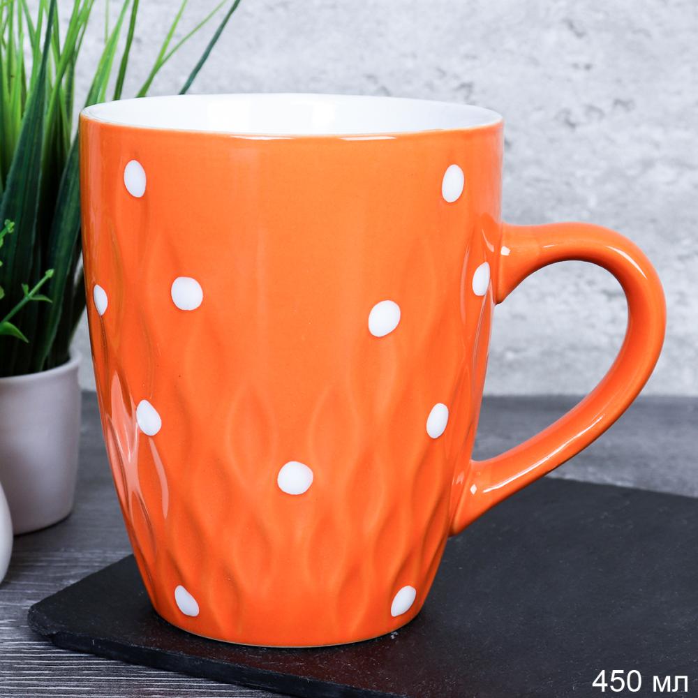 Кружка 450 мл  / 3312-4 /уп 12/36/ Горох Оранжевый