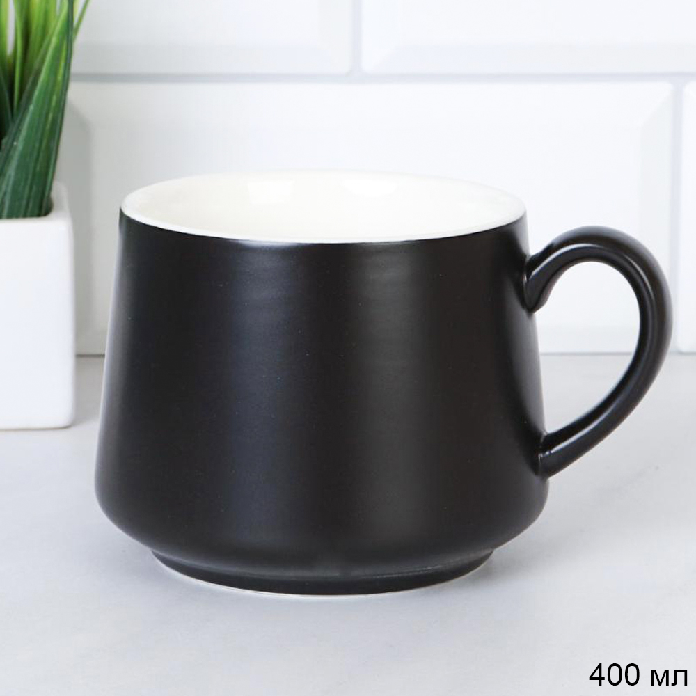 Кружка 400 мл Бочонок / GFD-11 /уп 48/ Черная