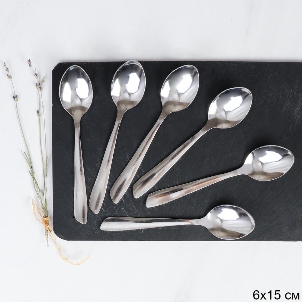 Ложка чайная 6 штук Серебро Сирена / MJ344 /уп 100 / 410