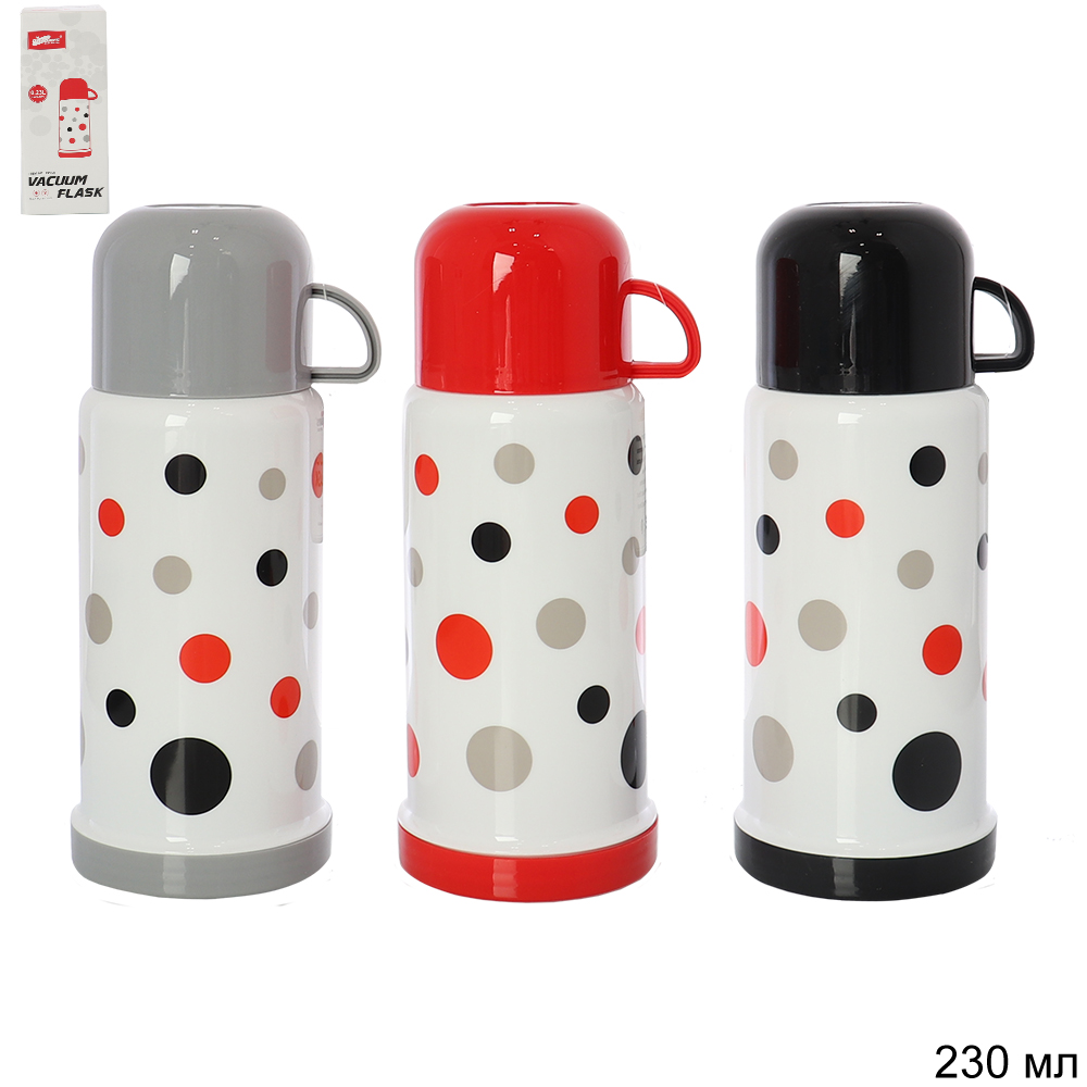 Термос 0,23 л со стеклянной колбой / 0255H /уп 48/