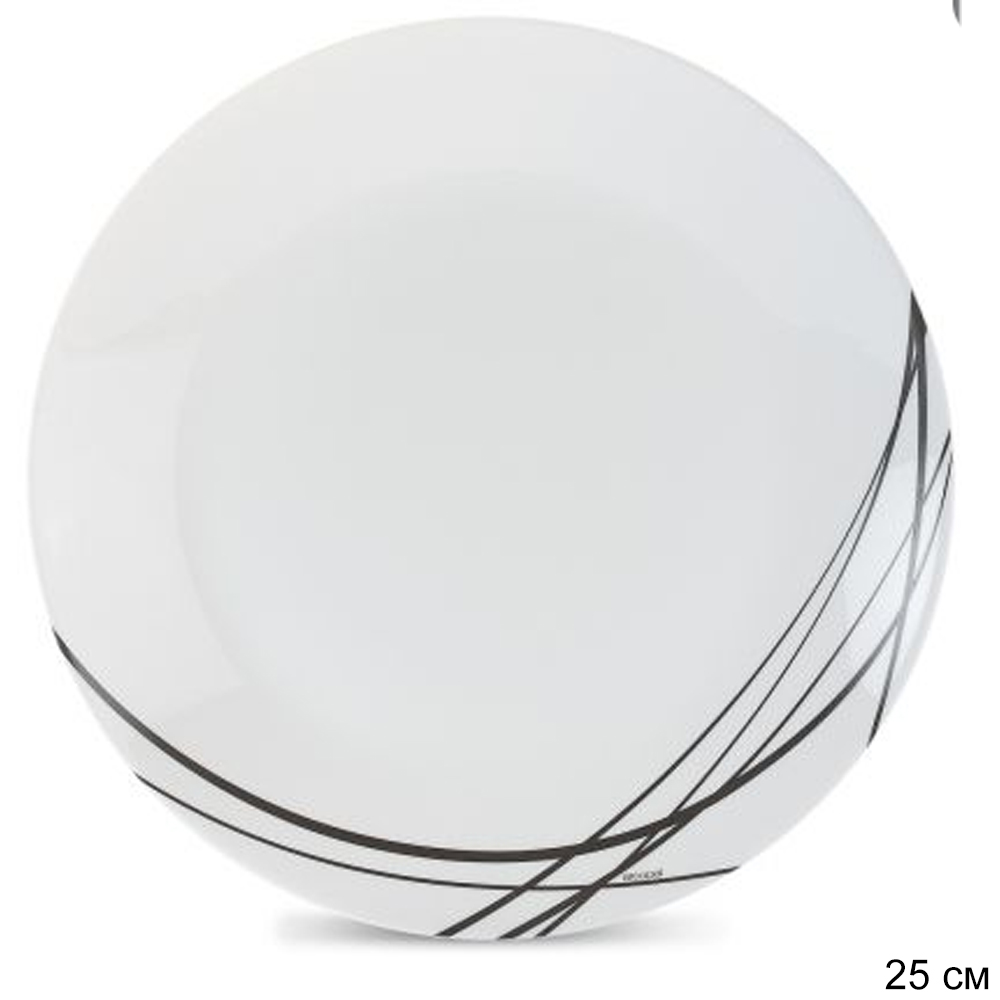 Тарелка обеденная 25 см Домитиль Блэк / P3360 /уп 24/ Люминарк