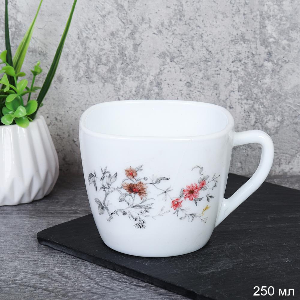 Кружка 250 мл квадратная А / FXB220/FBD220-6A (7004) /уп 8/ Серый кустик