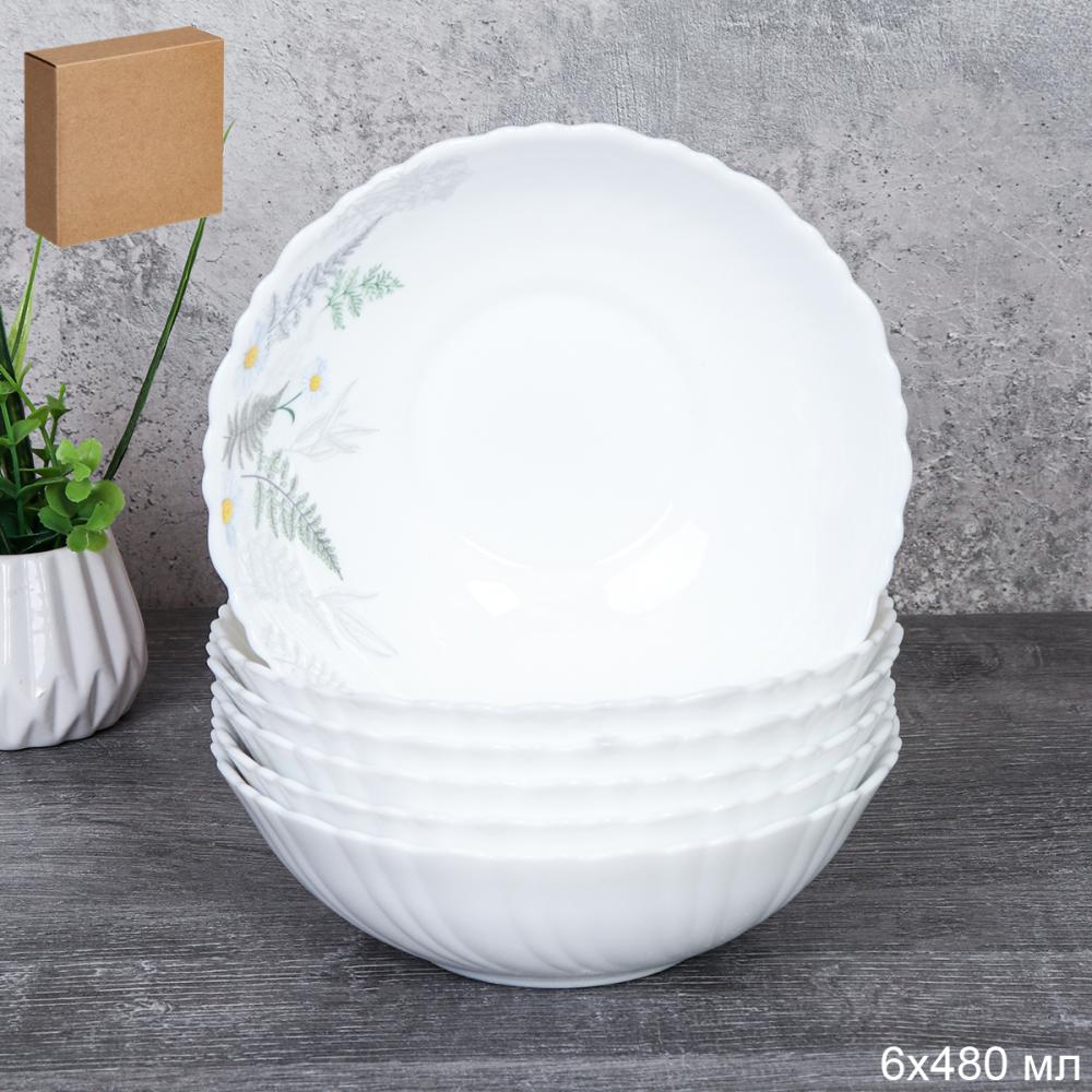 Набор суповых тарелок 6 штук 480 мл 155 мм / TW-60XN (7445) /уп 12/ 748934