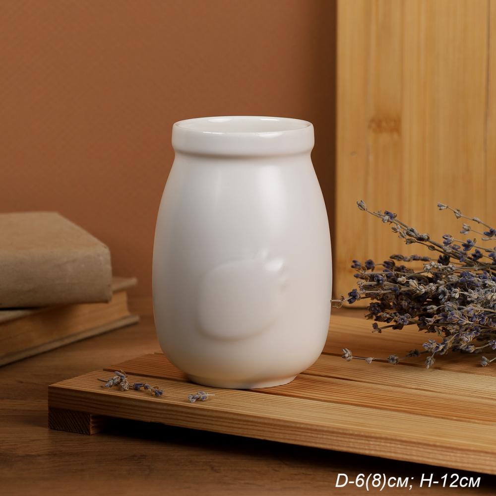 Ваза 12 см белая 3D Ягода / YBN-83 /уп 48/белая