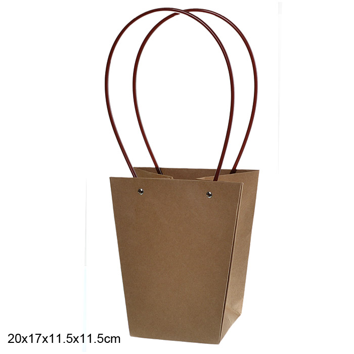 Пакет подарочный для цветов трапеция 20х17х11,5х11,5 / 9090-1 /уп 10/300/крафт