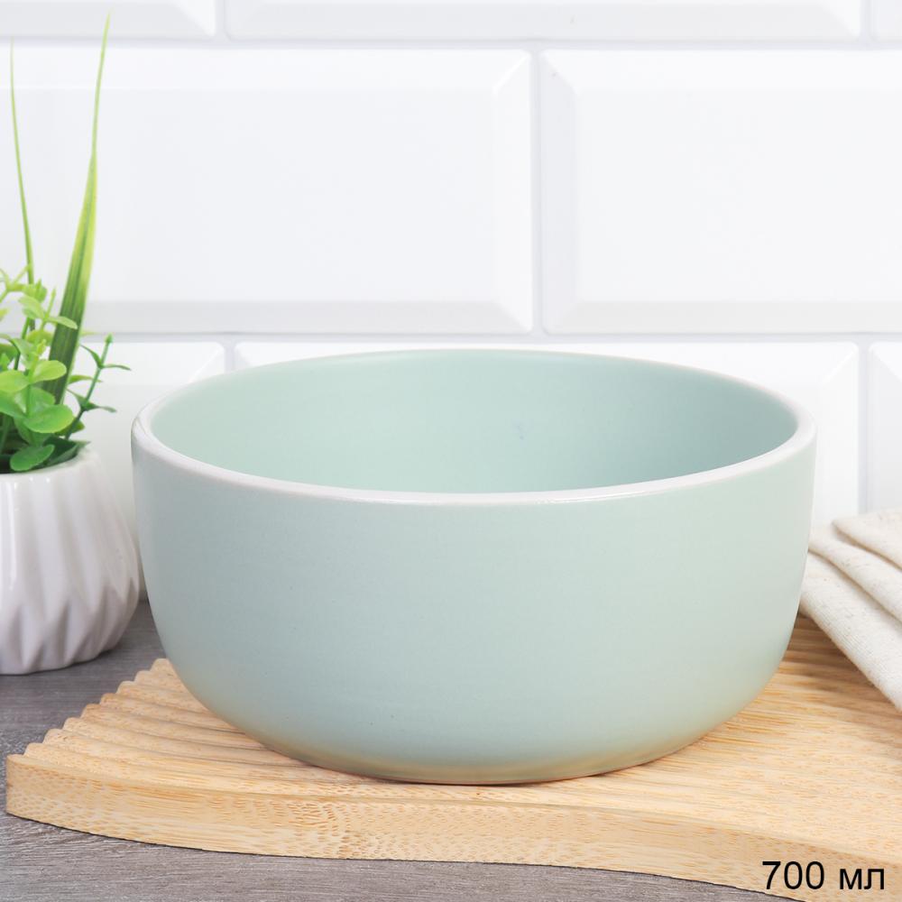 Тарелка глубокая суповая 700 мл ШТУЧНО / 16/ W010 / Ментоловый