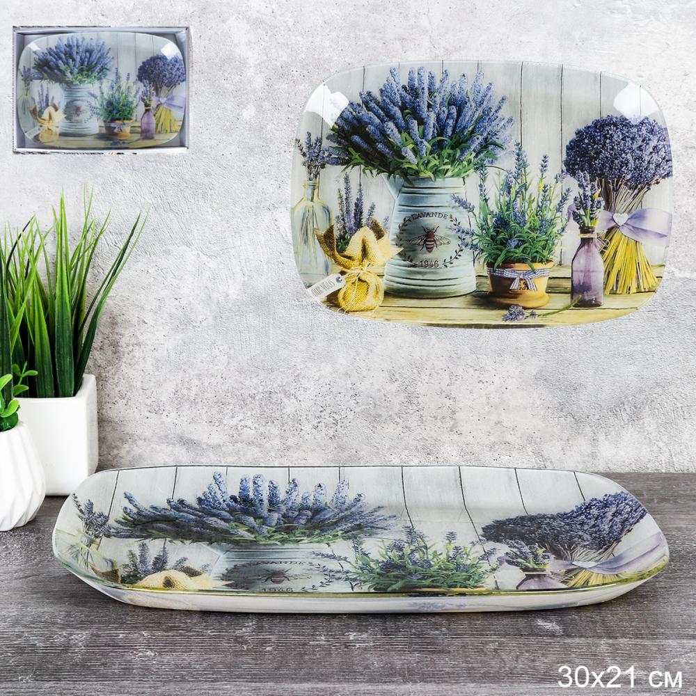 Блюдо прямоугольное глубокое для брускетт, канапе, нарезки / S445012C-BB039 /уп 12/ Лаванда