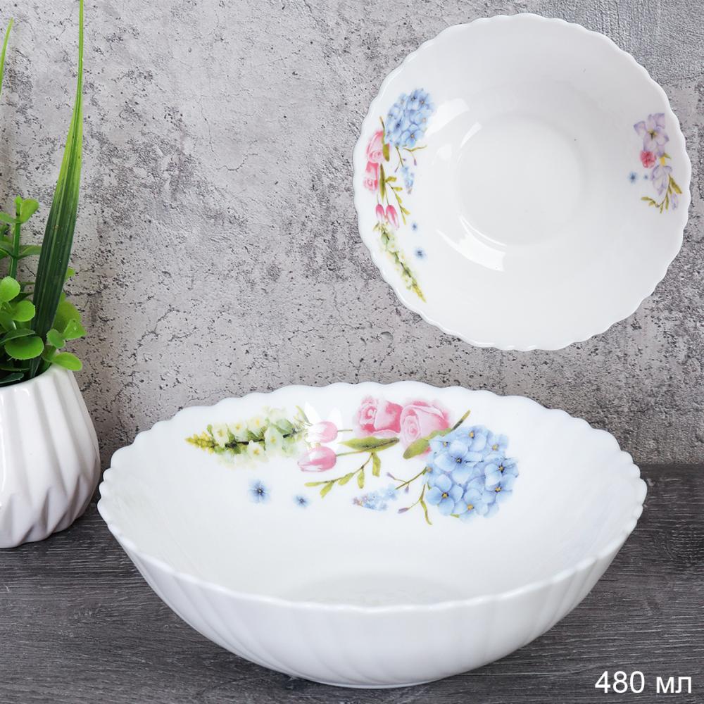 Салатник 480 мл 155 мм тарелка глубокая / TW-60 (7365) /уп 6/72/ Гортензия