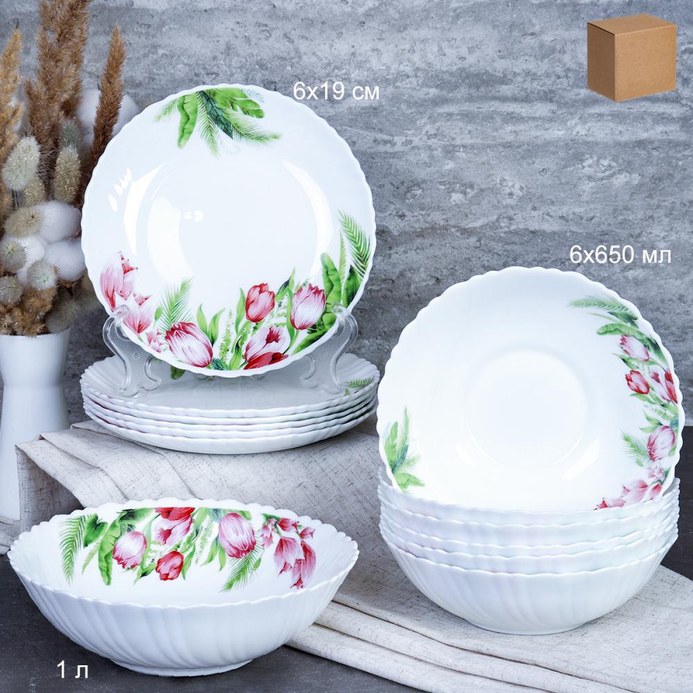 Столовый набор 13 предметов / GRAY-13/7578 (7259) /уп 2/ Тюльпаны