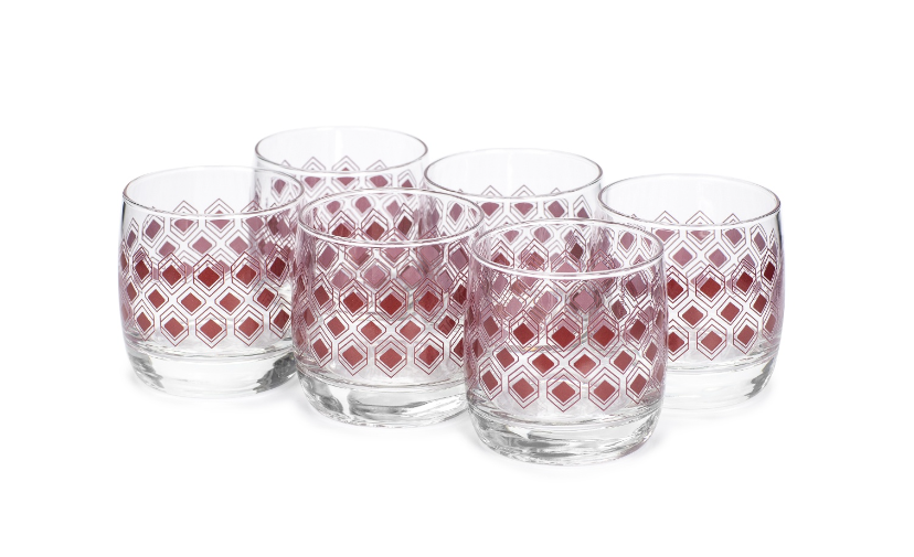 Стаканы 6 штук 310 мл Ромб красный / SO0025 /уп 2/ Люминарк