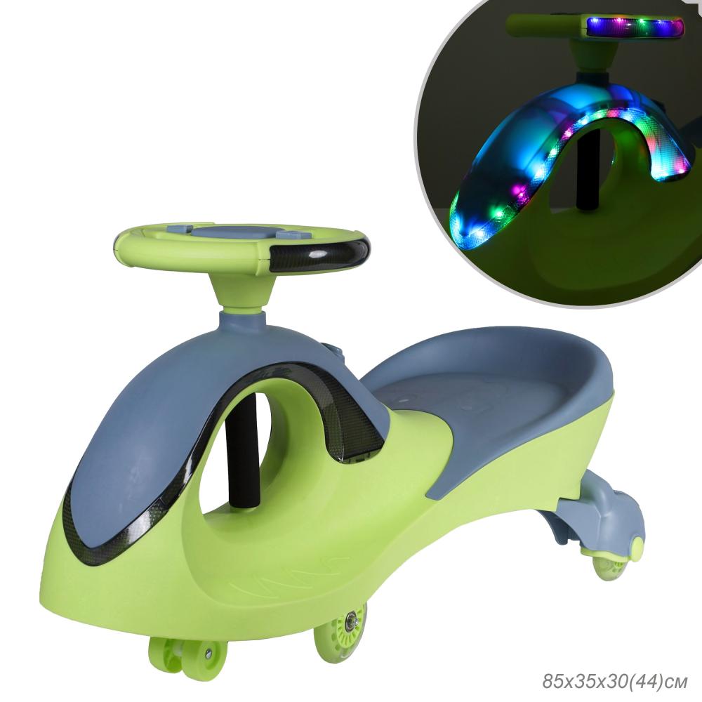 Толокар COMIRON QT-8098 / светящиеся PU колеса 90 мм / Желтый / уп4