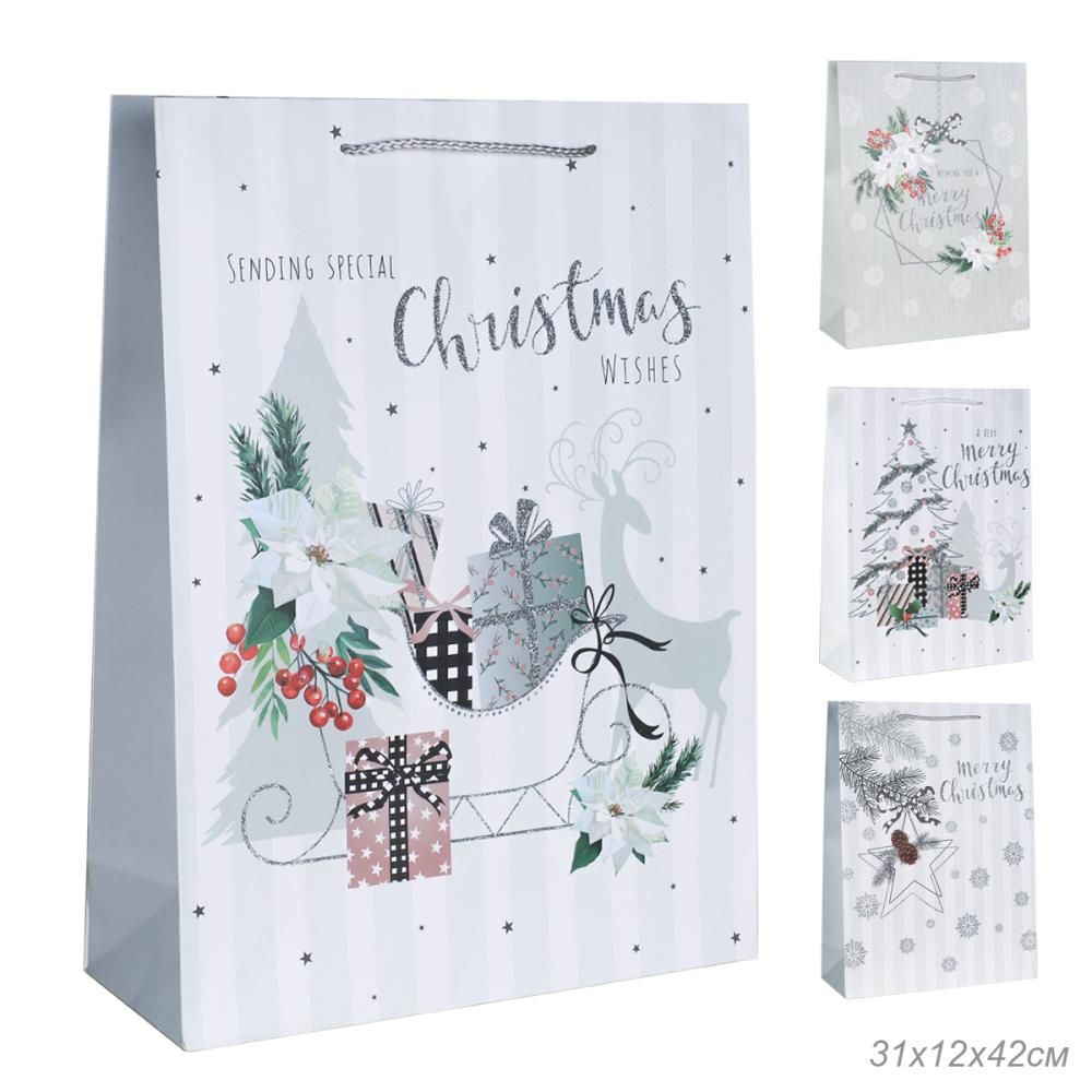 Пакет подарочный 31х42х12см / 5288ХL /уп 12/300/Новый год
