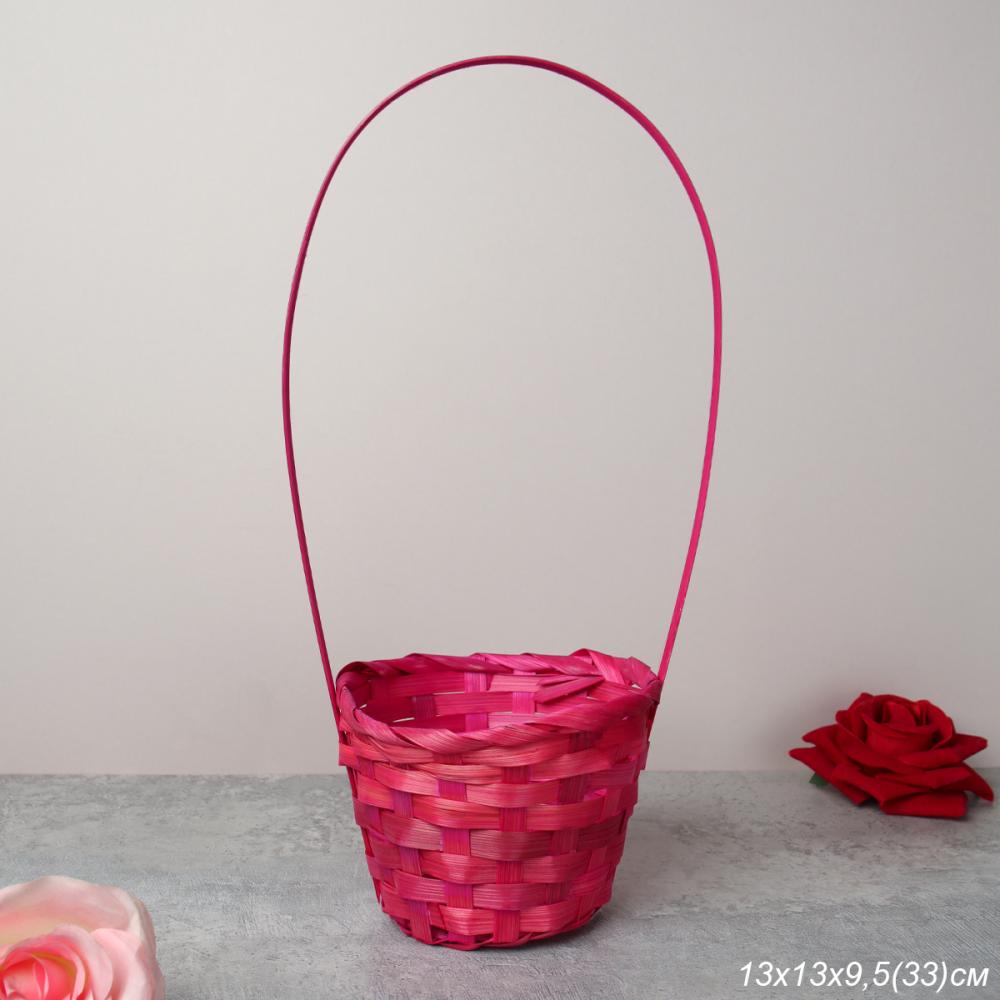 Корзина плетеная 10/33 см / 41267 /уп 360/малиновая