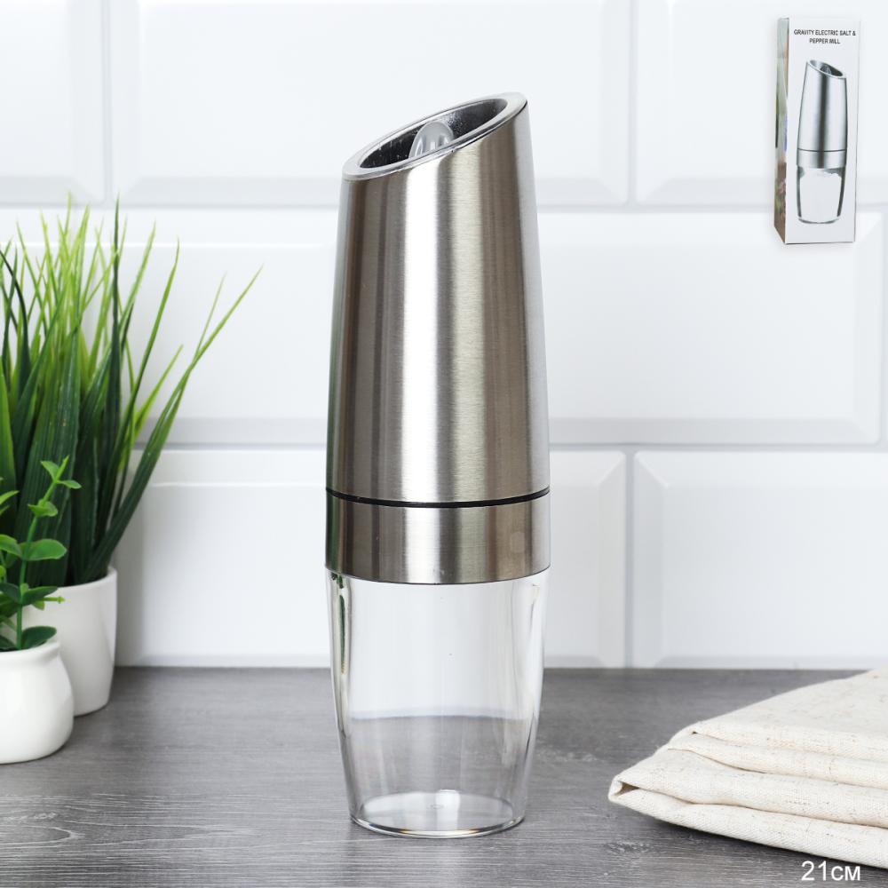 Мельница для специй и соли 21 см Гравитационная / ES-838 /уп 40/ металл/без батареек