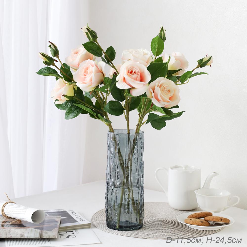 Ваза для цветов 25 см серая / WRD-163 /уп 24/ без и/уп