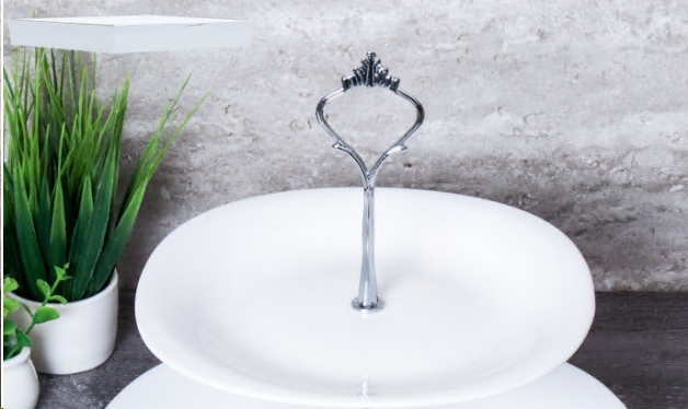 Ваза для фруктов 28 см квадратная округлая / Sq-2/LFP85/110BG White/уп 12/