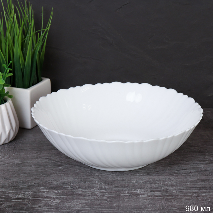 Тарелка глубокая суповая Богатырь 980 мл 200 мм Классика Белый / O302008CE /уп 24/ 731807