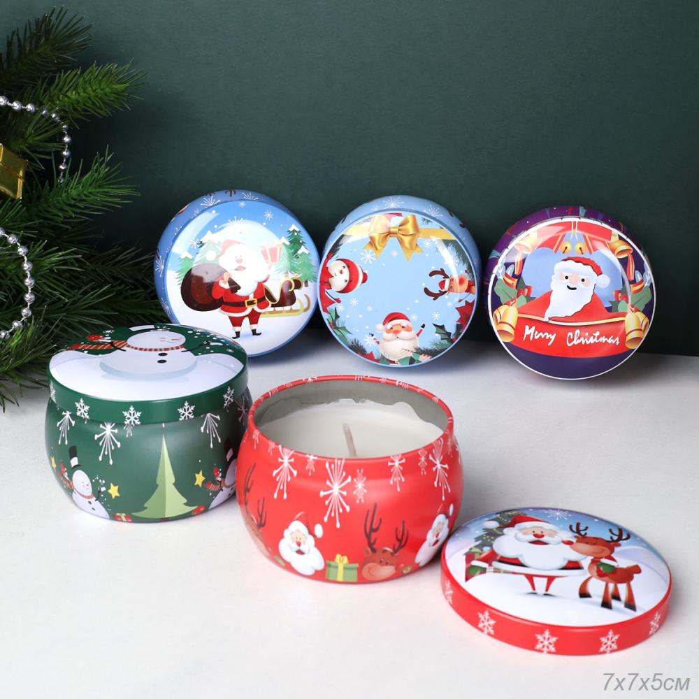 Свеча ароматическая в подсвечнике 7 см новогодняя / NG7 /уп 100/ металл АКЦИЯ