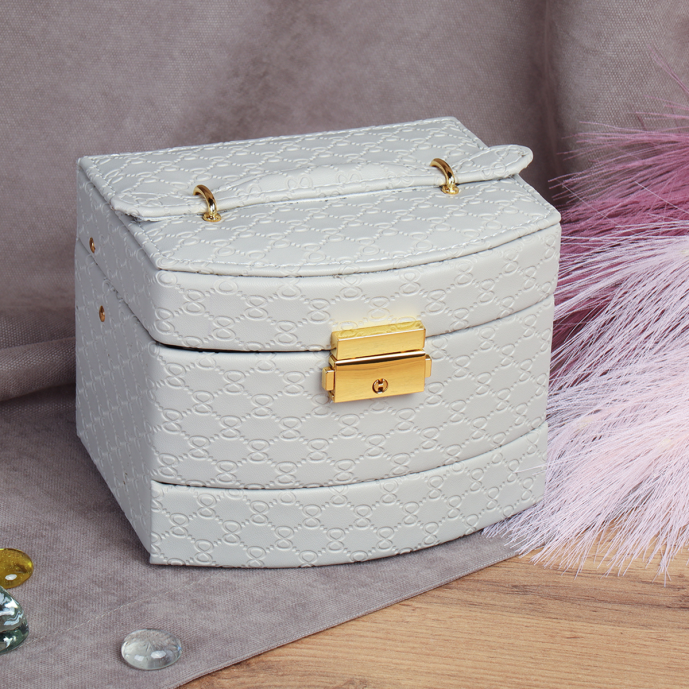 Шкатулка для украшений 15х12х12 см / Q051/уп 48/ Серая/ 722777