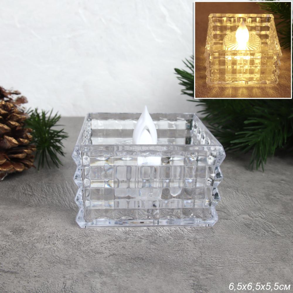 Свеча светодиодная 6,5x5,5 см / JSLZ001 /уп 6/480/