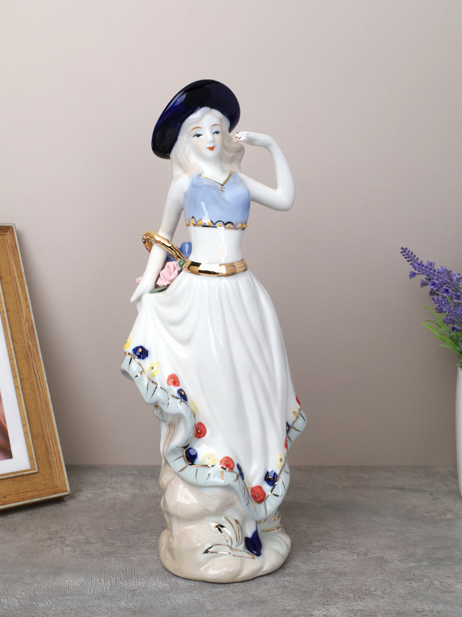 Статуэтка Девушка с цветами 30 см / XH-0816 /уп 24/