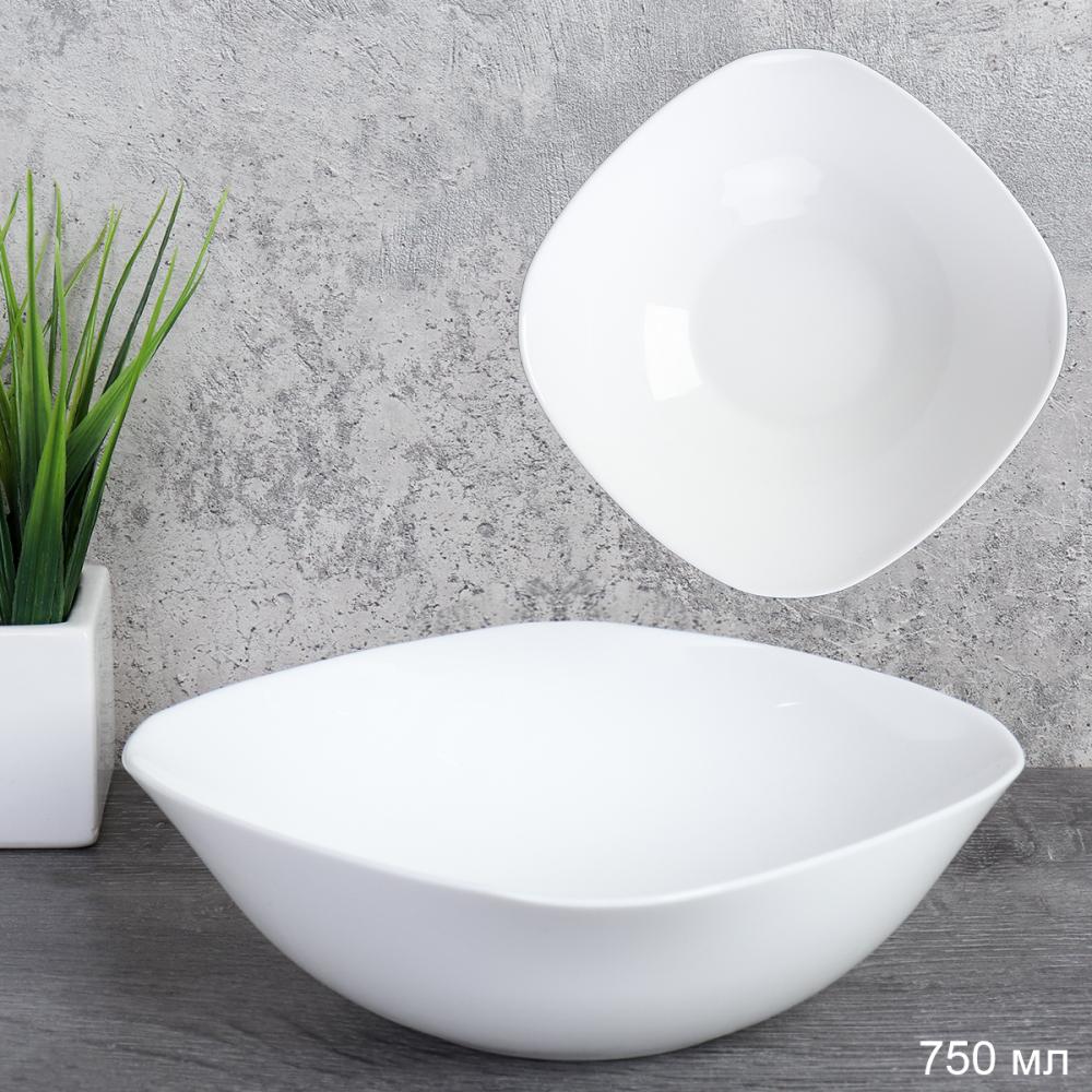 Тарелка квадратная суповая 750 мл 190 мм белая  KWDR75 (white ) /уп 48 / 745650