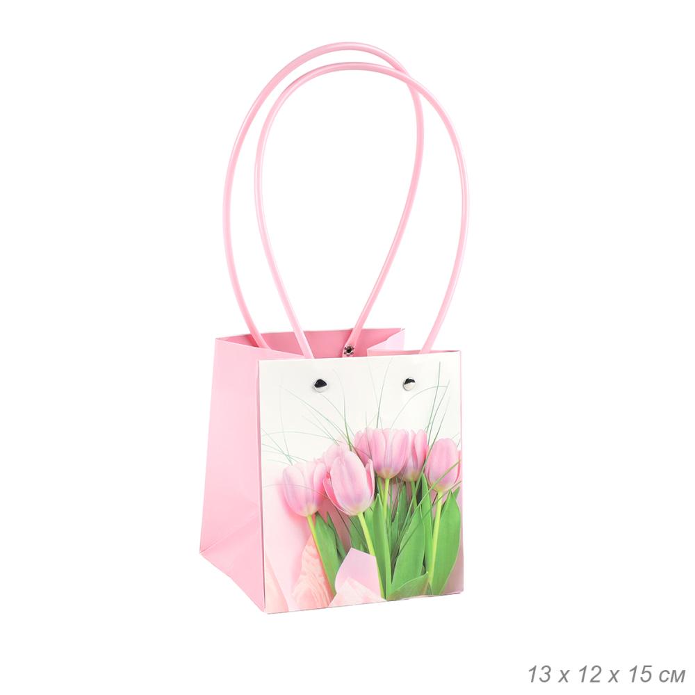 Пакет для цветов 13х12х15 см / PP-71 /уп 10/500/тюльпаны