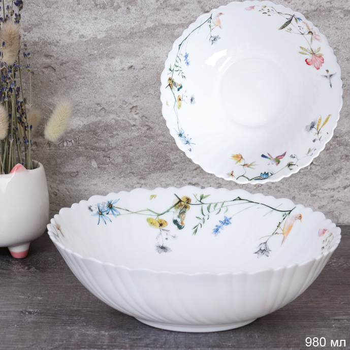 Тарелка глубокая суповая 980 мл 200 мм / TW-80XN (7008) /уп 32/ Райский сад/734603