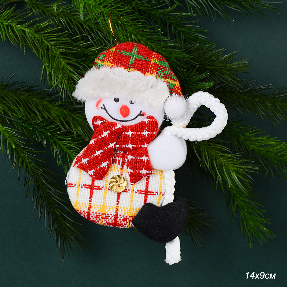 Елочное урашение Снеговик 14х9 см / Е124 /уп 10/400/