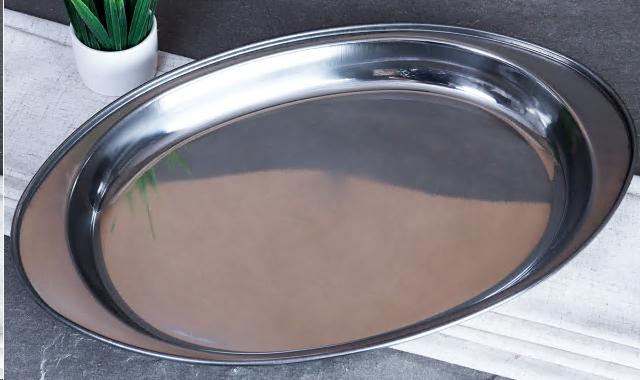 Блюдо овальное 40х25 см металл /h=4/ 83-302 /уп 100/