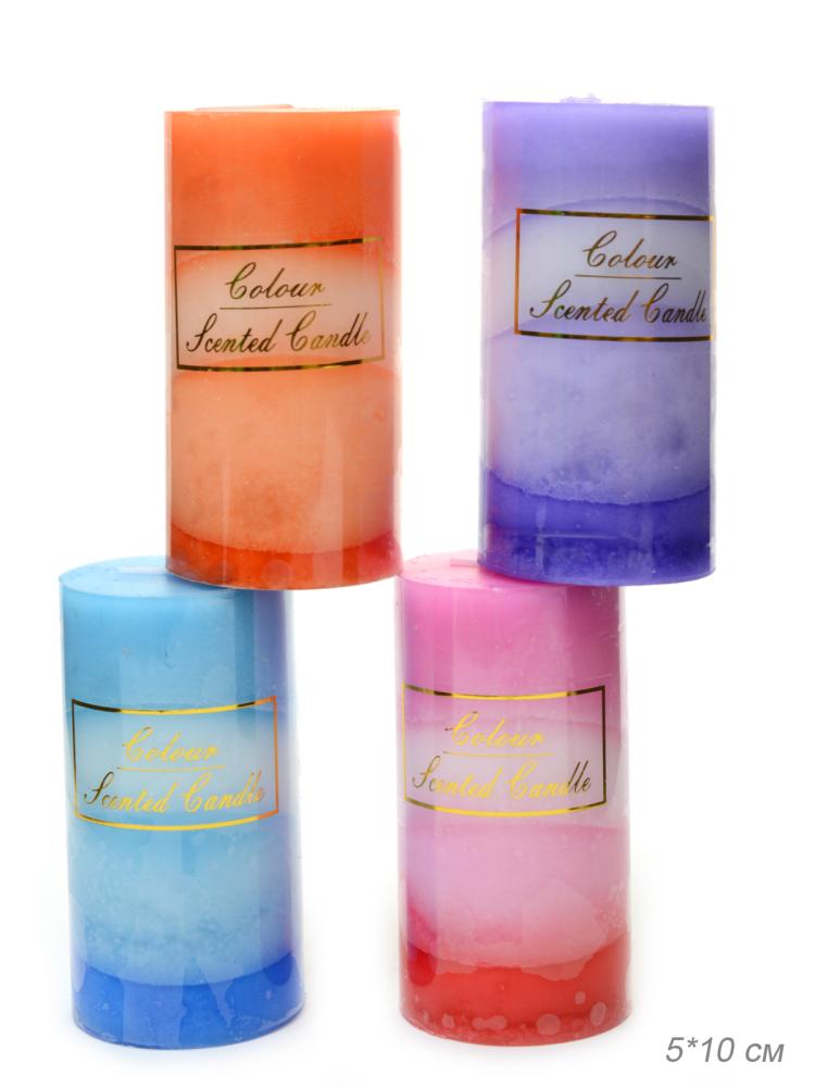 Свеча столбик арома 5х10 см / NA521 /уп 60/120/