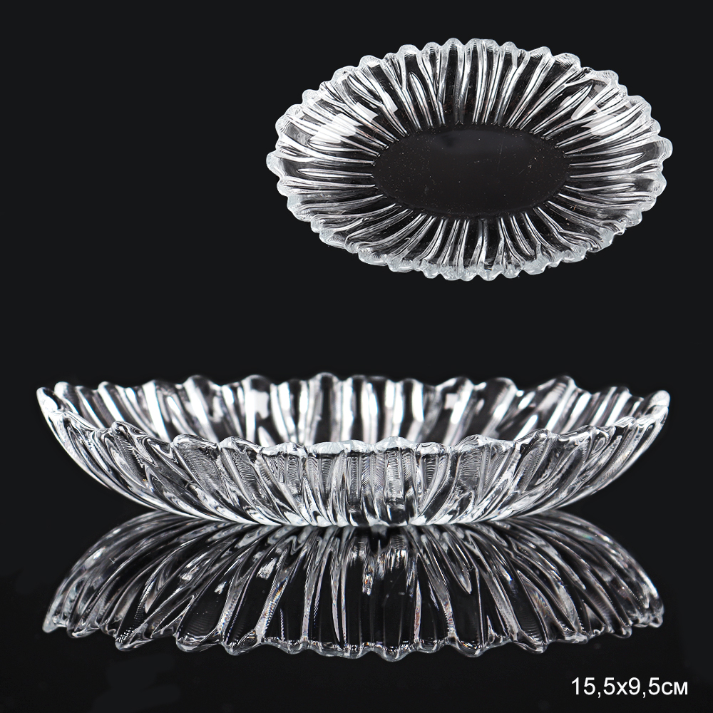 Салатник 15,5х9,5 см Аврора / 10545SLB /уп 12/ закаленное стекло