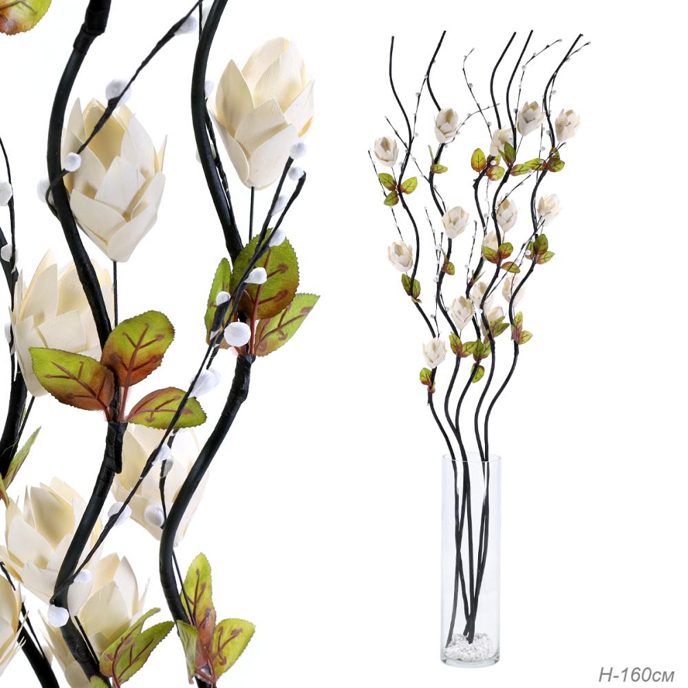 Сухоцвет набор 5 штук 160 см / 1012-5 /уп 48/белый цветок