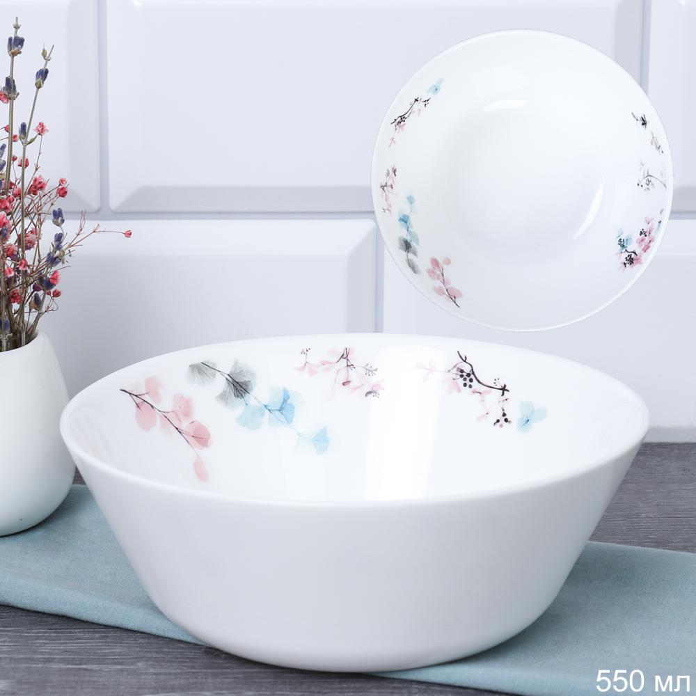 Салатник 550 мл 155 мм Евро тарелка глубокая / FLMLW60 (19088) /уп 48/ Цветочная
