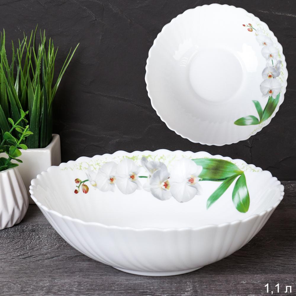 Салатник 1100 мл 200 мм / O302008CE BB408-1 /уп 24/ Белая орхидея