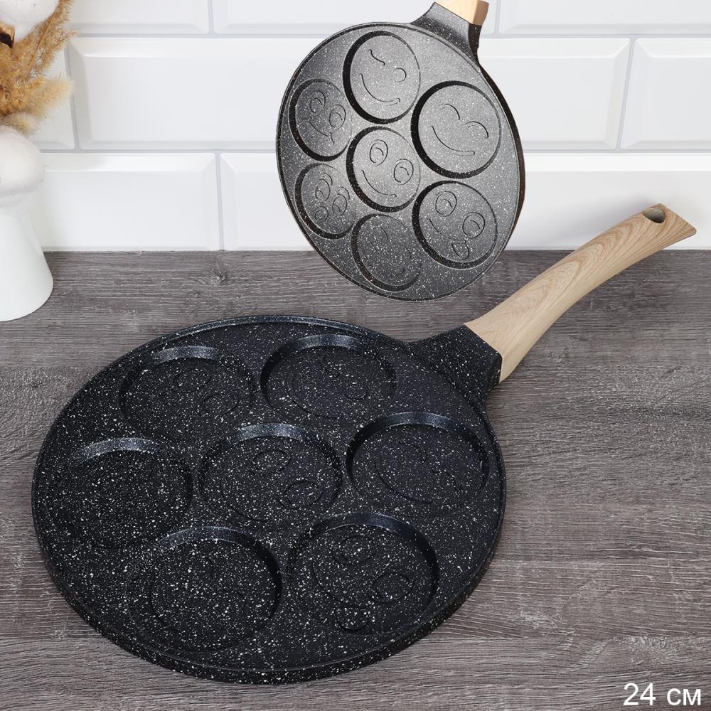 Сковорода блинная 24 см для панкейков Смайлик /индукция/ RSD-61 /уп 12/ 0,73