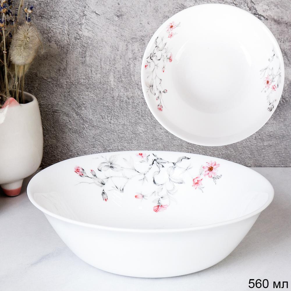 Салатник 560 мл 165 мм Глэйд тарелка глубокая / 37/YGP9575 (7318) /уп 6/ 48/ Серый кустик