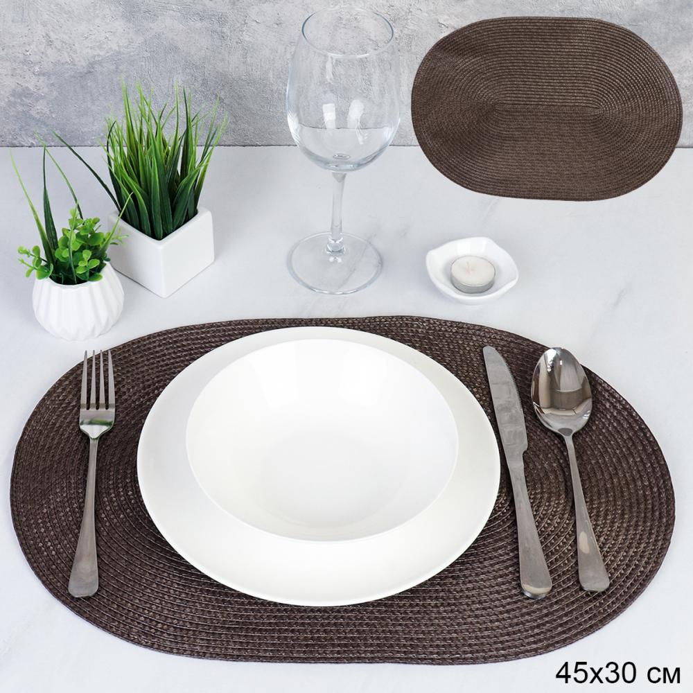 Салфетка для стола овальная / L-38 coffee /уп.6/300/ 45х30 см Кофейный