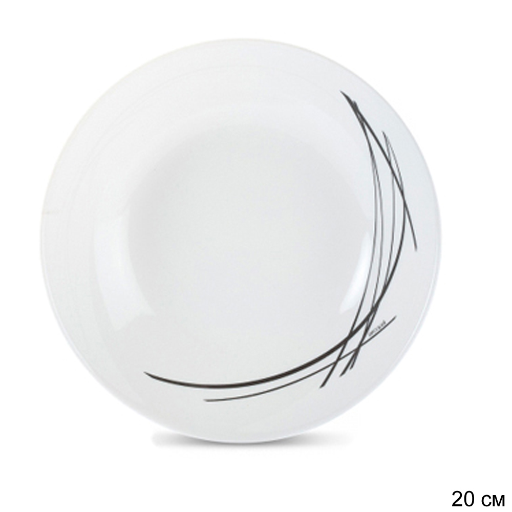 Тарелка суповая 20 см Домитиль Блэк / P3361 /уп 24/ Люминарк