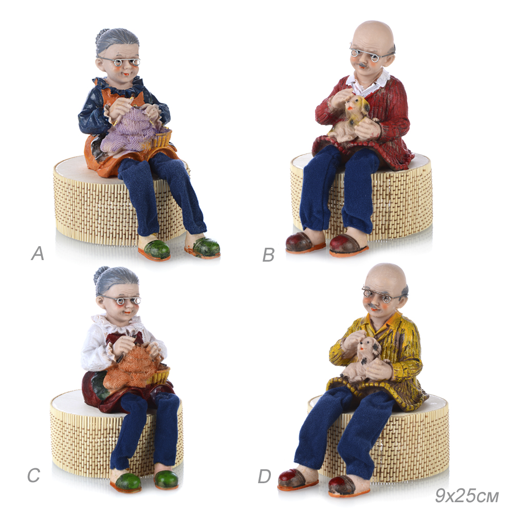 Фигурка Бабушка, Дедушка висячие ножки 25 см / LG210-AB /уп 96/микс