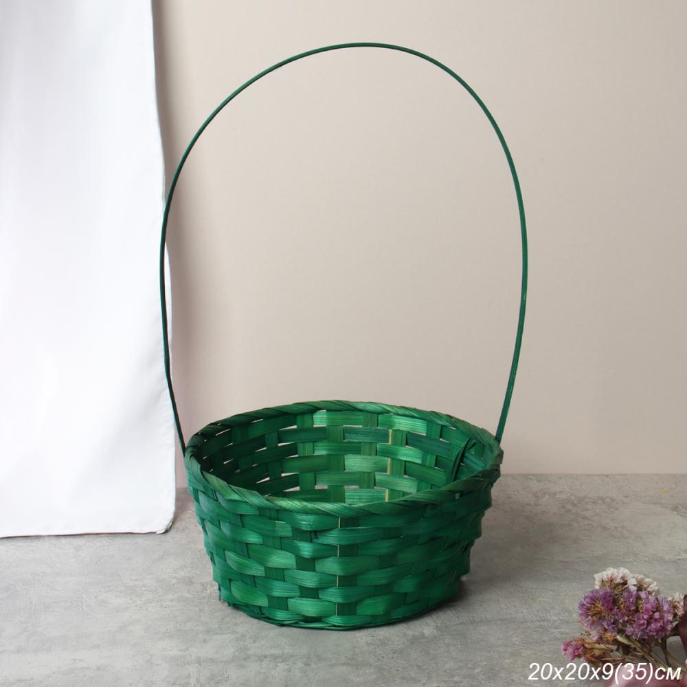 Корзина плетеная 9х20/35 см / 73748 /уп 180/зеленая