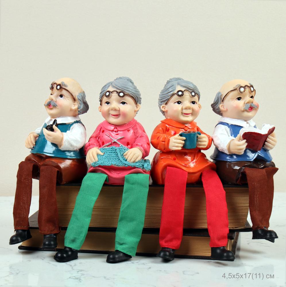 Фигурка Бабушка, Дедушка висячие ножки 25 см / YG759-AB /уп 4/144/микс