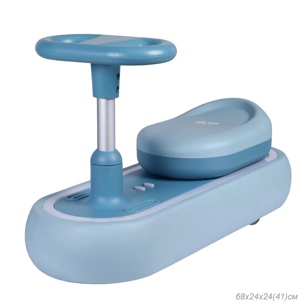 Толокар COMIRON QT-8062 / светящиеся PU колеса 70 мм / Синий / уп4