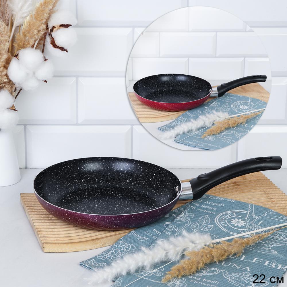 Сковорода 22 см антипригарное гранит / 2201-22 /уп 30/