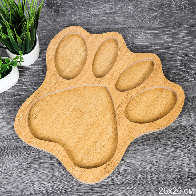 Блюдо менажница 26х1,3 см Лапка / WE-604 /уп 48/