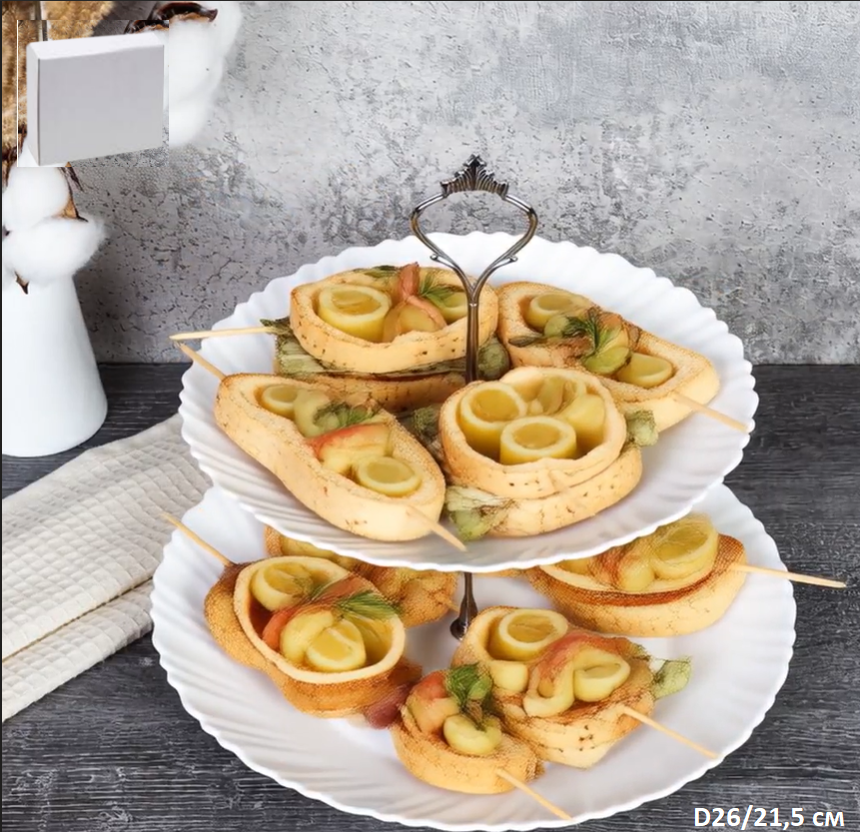 Ваза Фуршетница 2-х ярусная Классика белая / LHP85/105 White /уп 12/ 746569