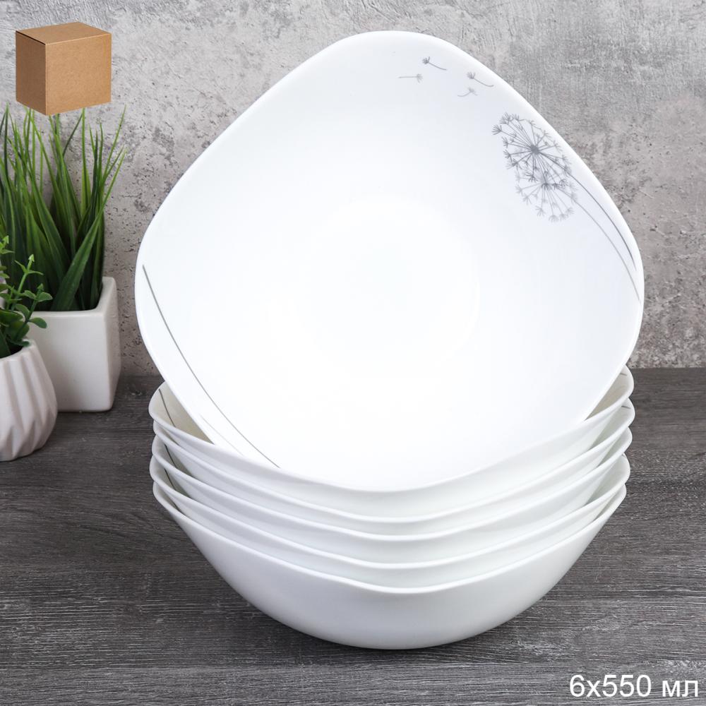 Набор суповых квадратных тарелок 6 штук 750 мл 190 мм / LKSW75 (2028) /уп 6/735594