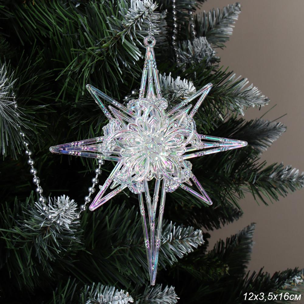 Новогоднее украшение Звезда 1612*3,5 см / LF-LSL23028 /уп 480/