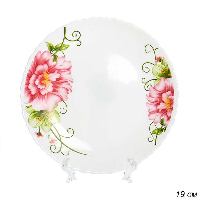 Тарелка 190 мм / LHP-75 (6930) /уп 6/72/ Пион с листьями
