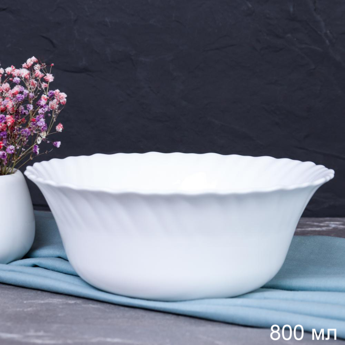 Тарелка глубокая суповая 800 мл Тюльпан / LHKW70 (white) /уп 6/48/ YF 691083